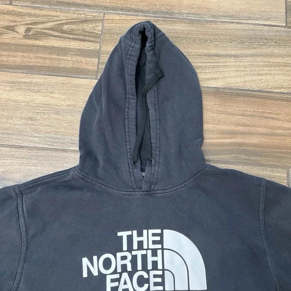 The North Face Hoodie Mens Large Black Big Logo Pullover Sweatshirt